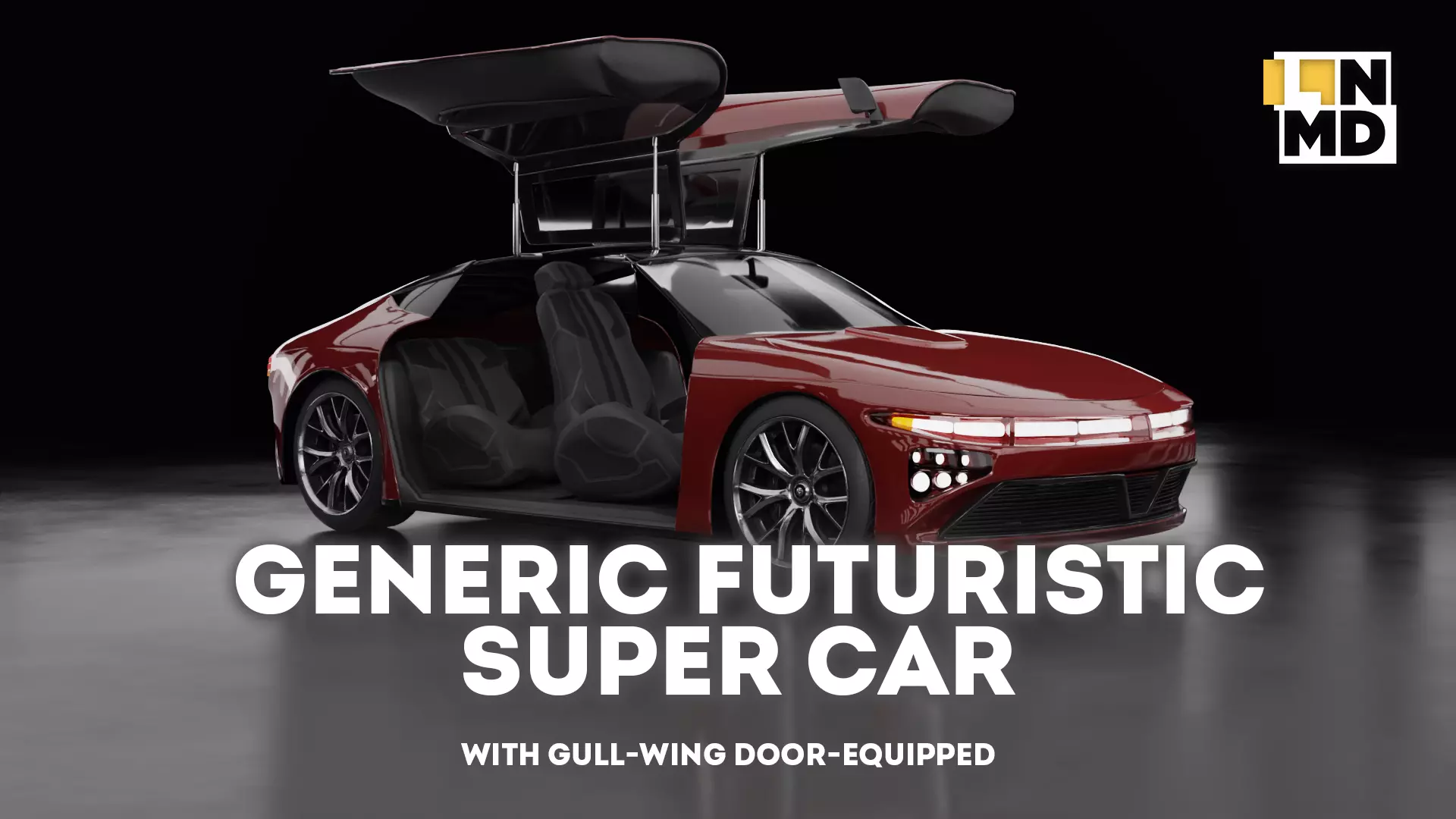 Generic Futuristic police and taxi supercar with gullwing doors 3D model_0