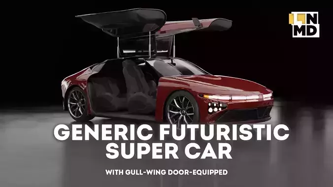 Generic Futuristic police and taxi supercar with gullwing doors 3D model