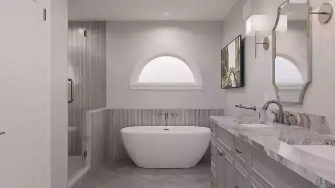 Modern Bathroom Scene 3D model
