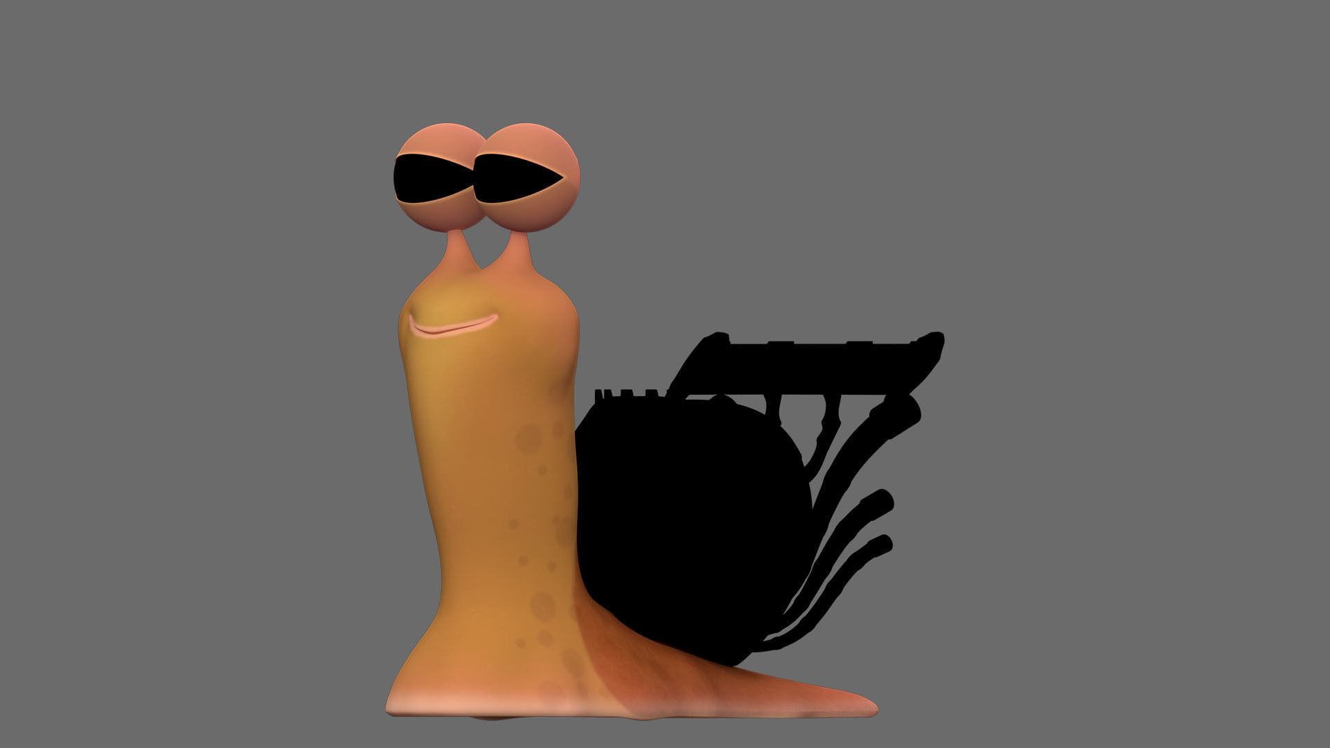 Cartoon Snail racing Turbo car 3D Low-poly 3D model_7