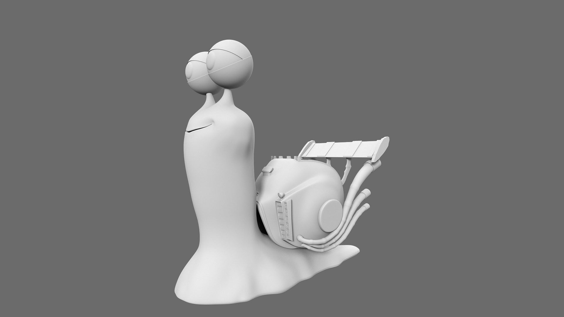 Cartoon Snail racing Turbo car 3D Low-poly 3D model_8