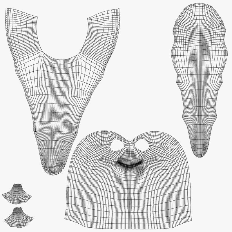 Cartoon Snail racing Turbo car 3D Low-poly 3D model_18