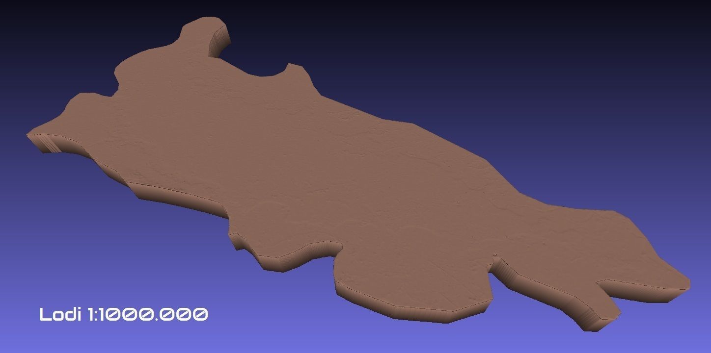 Italy 3D Map of Lodi Provice 1 to 1000000 3D print model_1