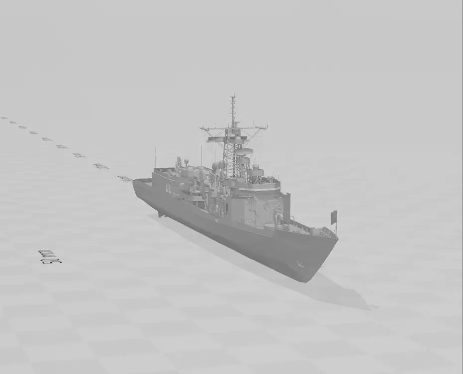 United States Navy Oliver Hazard Perry-class frigate 3D print model_0