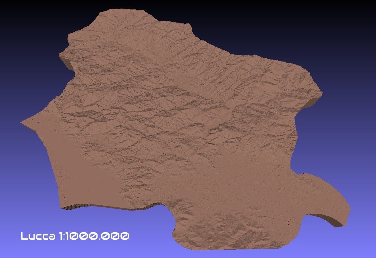 Italy 3D Map of Lucca Provice 1 to 1000000 3D print model_1