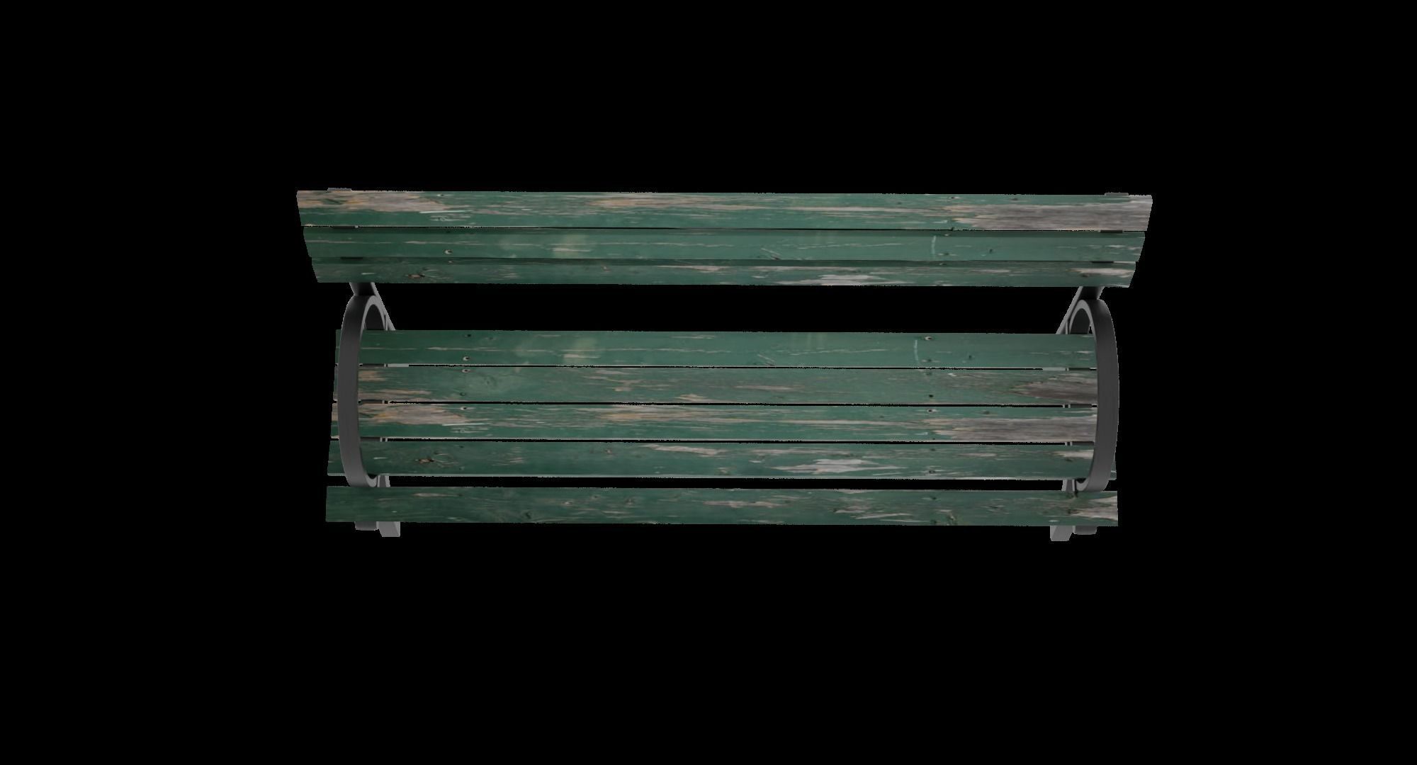 New York City Park Bench Low-poly 3D model_5