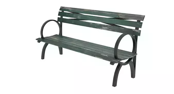 New York City Park Bench Low-poly 3D model