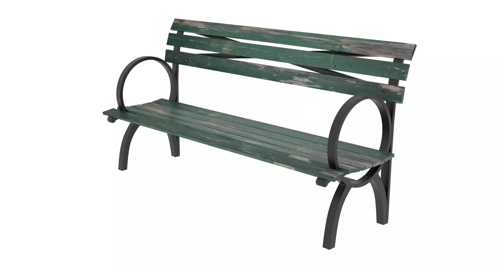 New York City Park Bench Low-poly 3D model_0