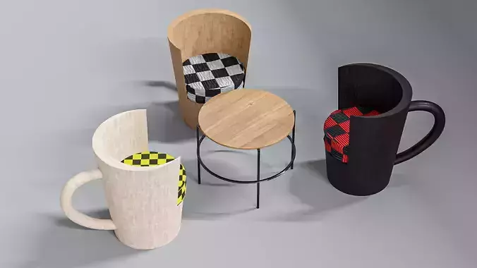 Cup Chair with Table