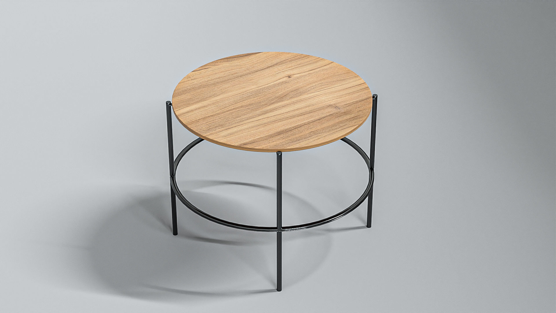 Cup Chair with Table Low-poly 3D model_3