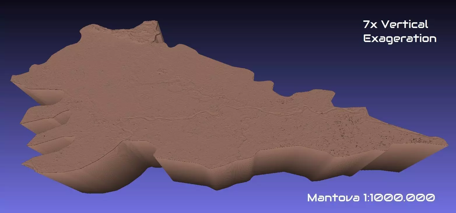 Italy 3D Map of Mantova Provice 1 to 1000000 3D print model_0