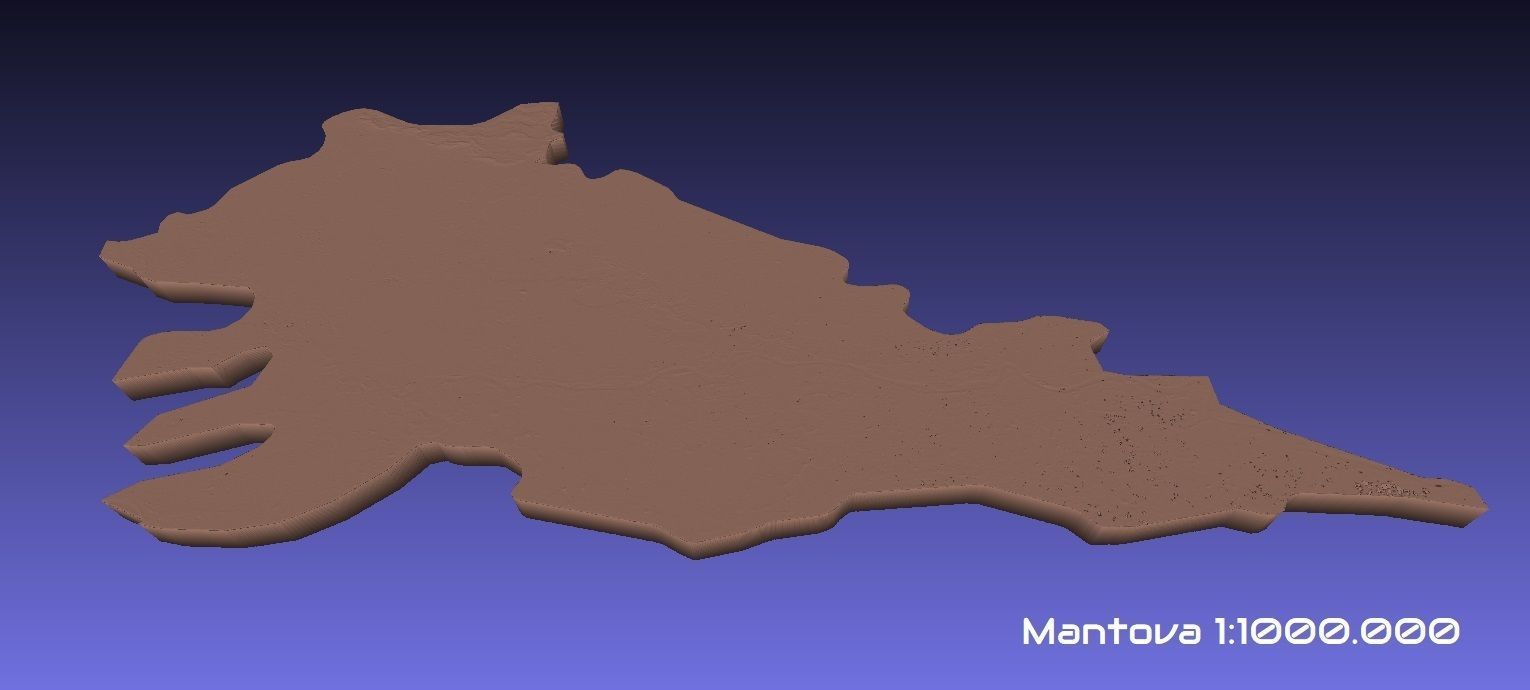 Italy 3D Map of Mantova Provice 1 to 1000000 3D print model_1