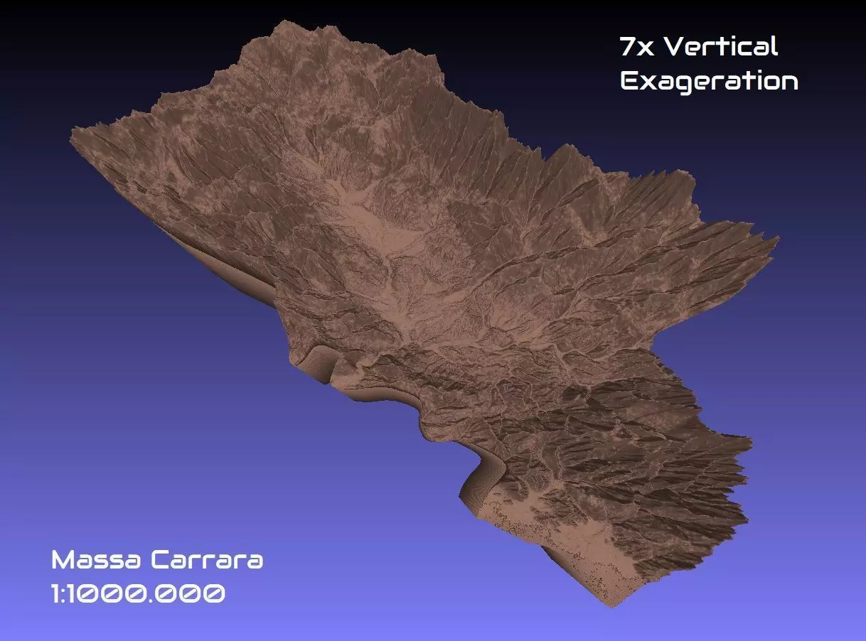 Italy 3D Map of Massa Carrara Provice 1 to 1000000 3D print model_0