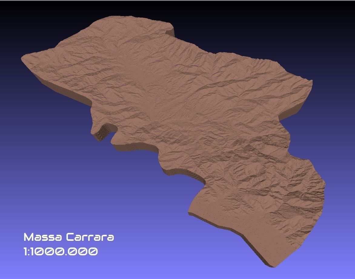 Italy 3D Map of Massa Carrara Provice 1 to 1000000 3D print model_1