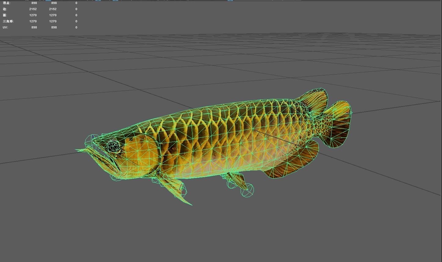 Arowana Low-poly 3D model_2