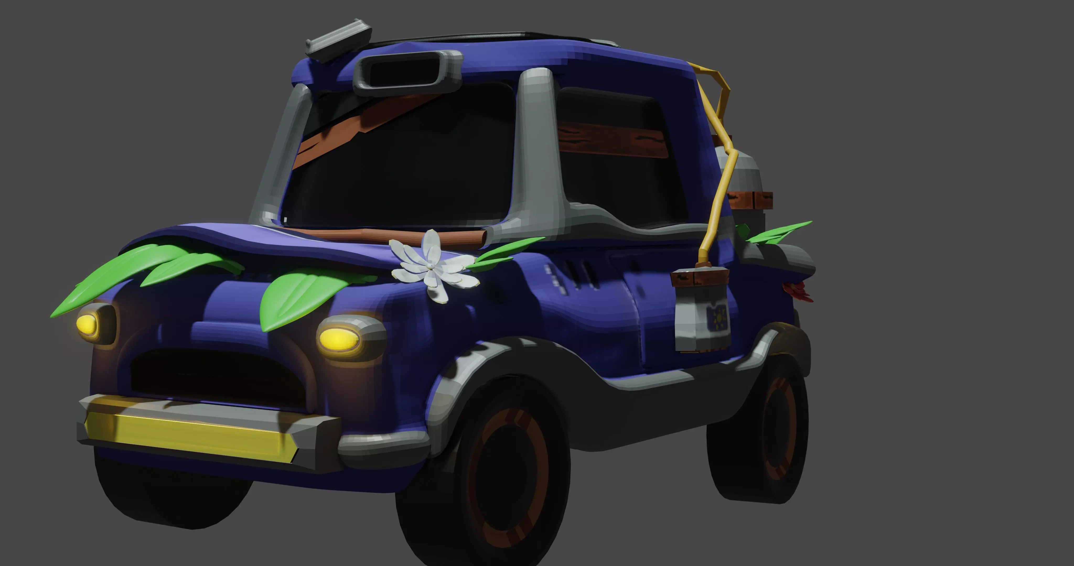 cartoon car  Low-poly 3D model_0