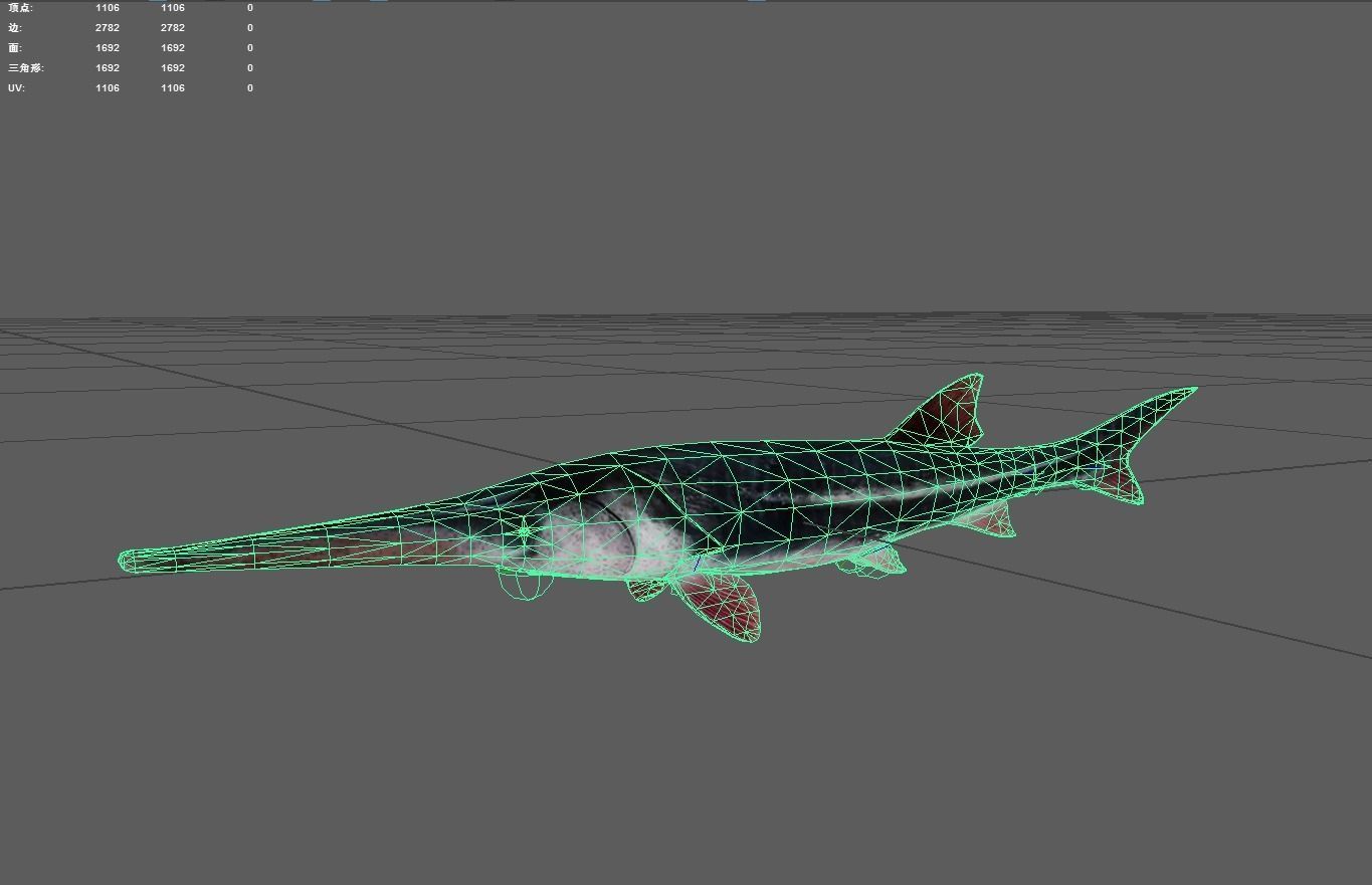 Sturgeon Low-poly 3D model_2
