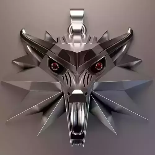 The Witcher Wolf School pendant