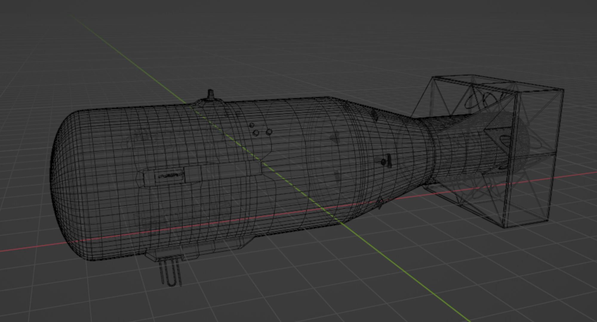 Little Boy Atomic Bomb Low-poly 3D model_8