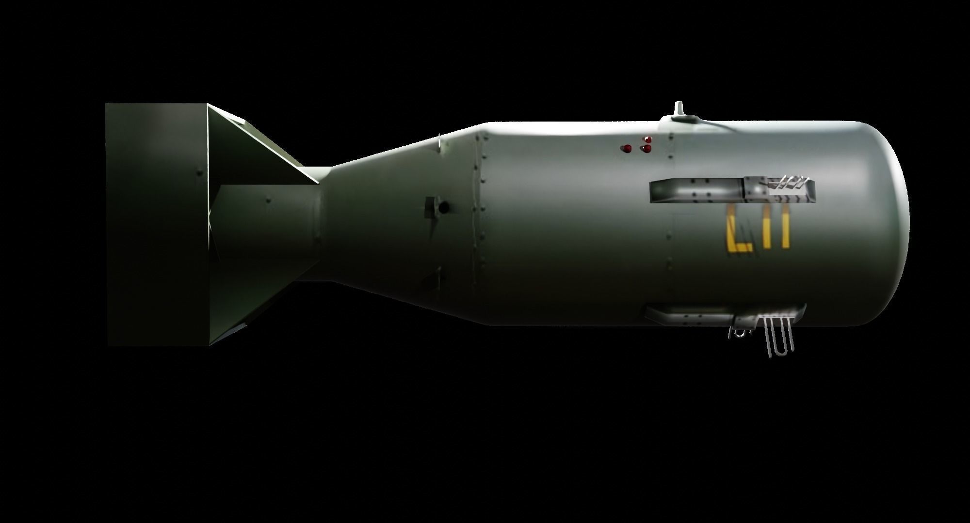 Little Boy Atomic Bomb Low-poly 3D model_6