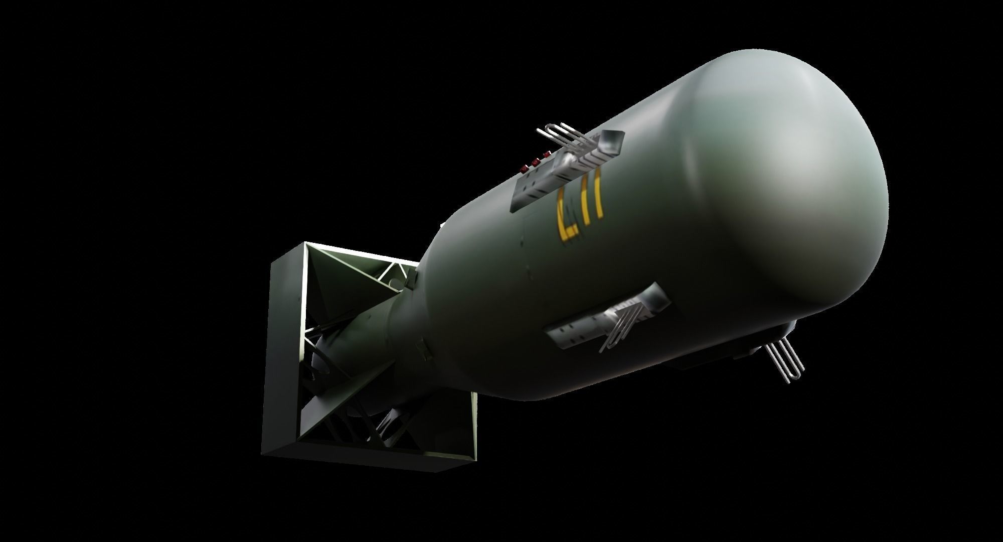 Little Boy Atomic Bomb Low-poly 3D model_7