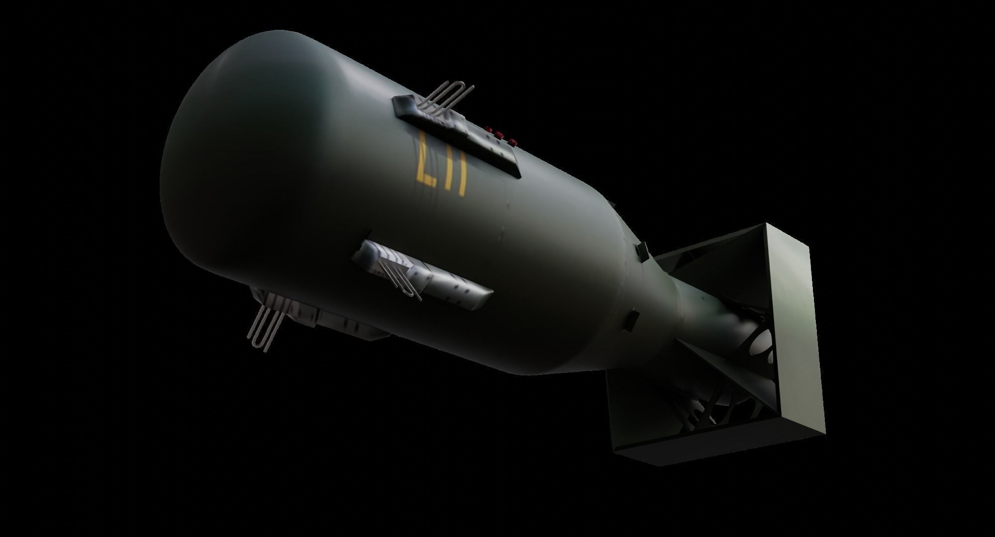 Little Boy Atomic Bomb Low-poly 3D model_2