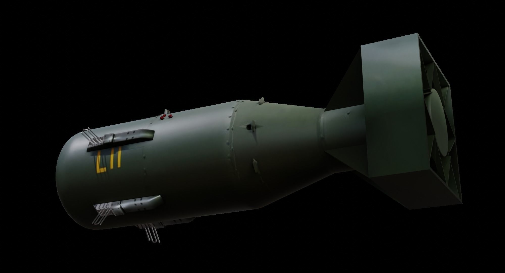 Little Boy Atomic Bomb Low-poly 3D model_3