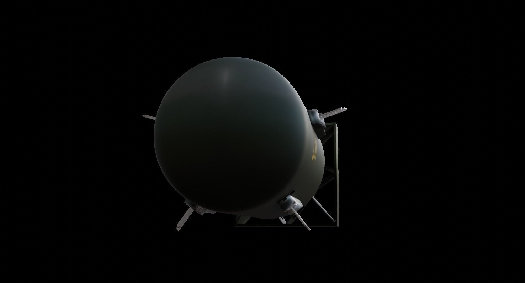 Little Boy Atomic Bomb Low-poly 3D model_4