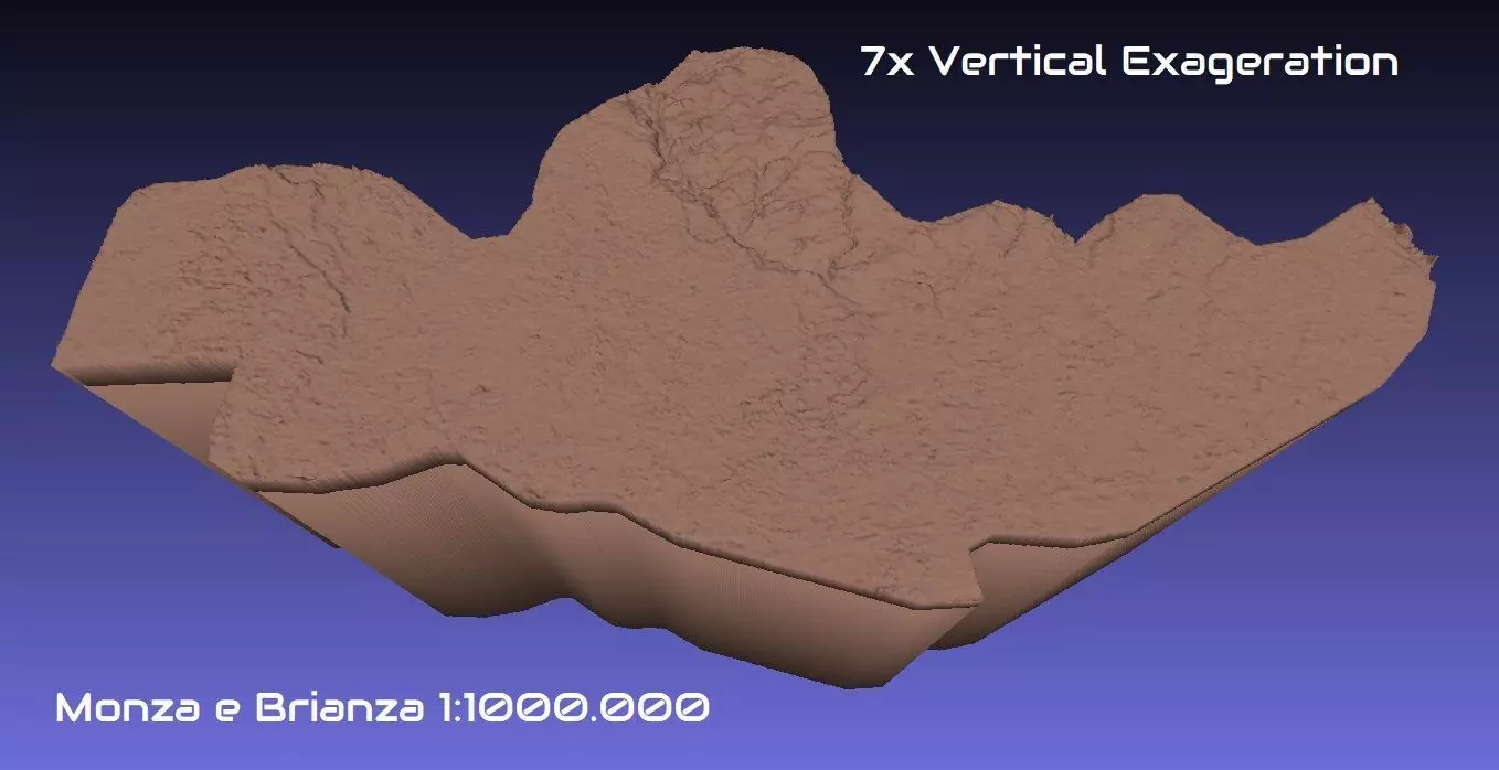 Italy 3D Map of Monza e Brianza Provice 1 to 1000000 3D print model_0