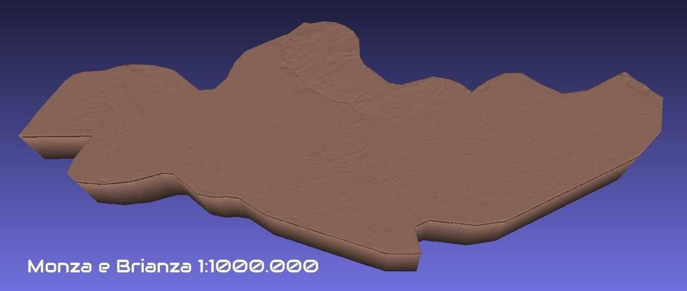 Italy 3D Map of Monza e Brianza Provice 1 to 1000000 3D print model_1