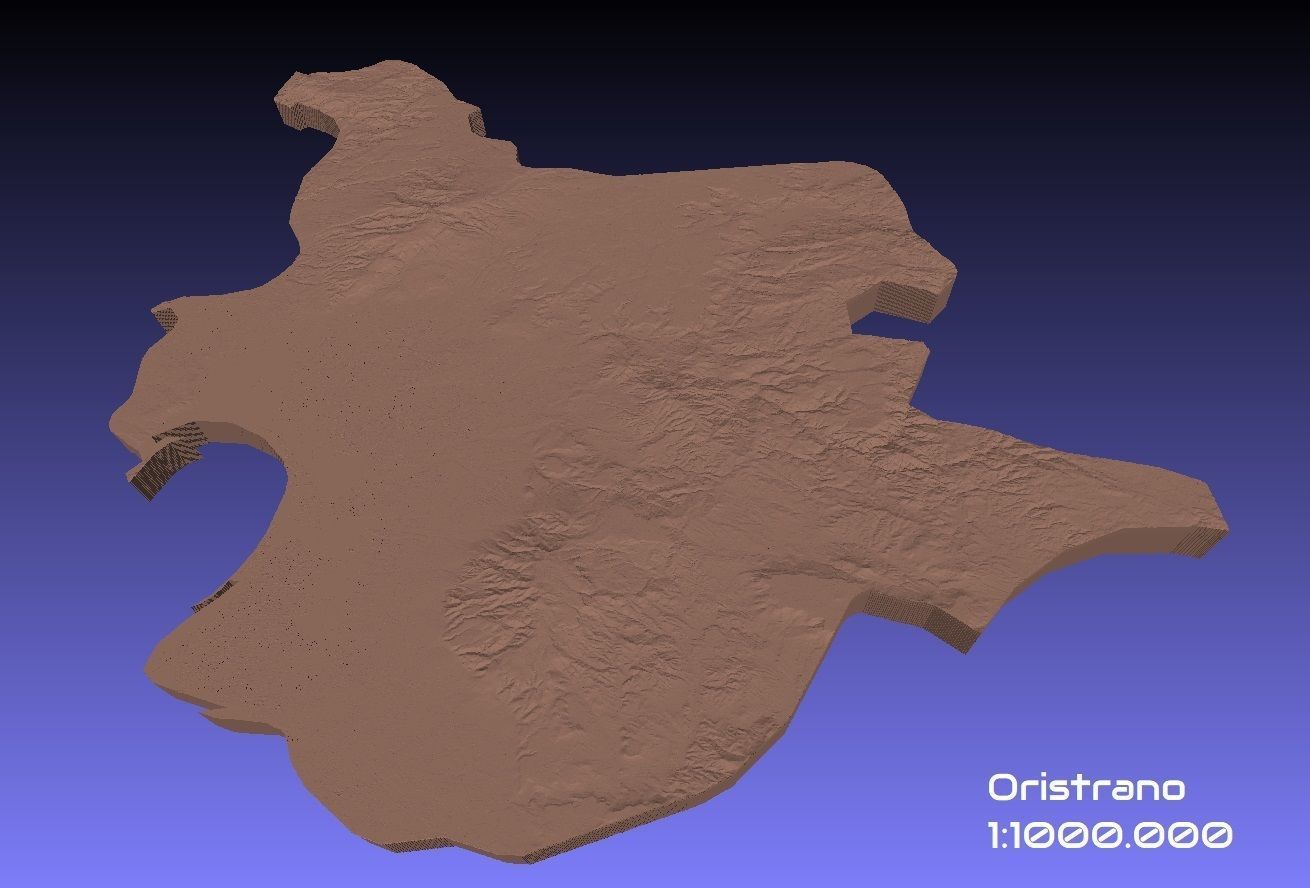 Italy 3D Map of Oristrano Provice 1 to 1000000 3D print model_1