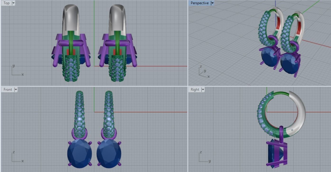 Earrings 3D print model_7