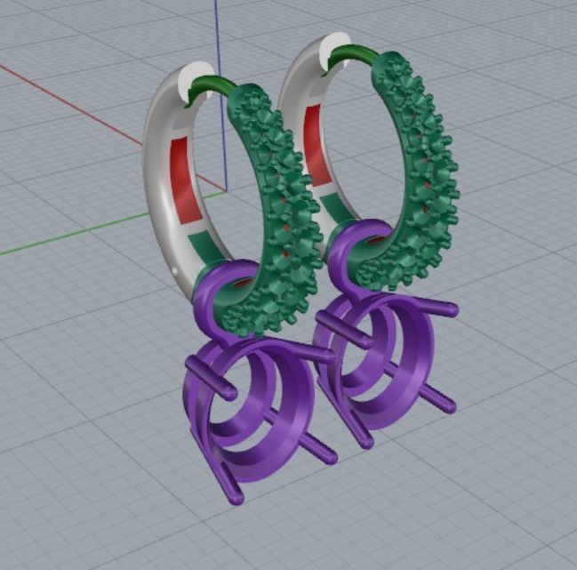 Earrings 3D print model_10