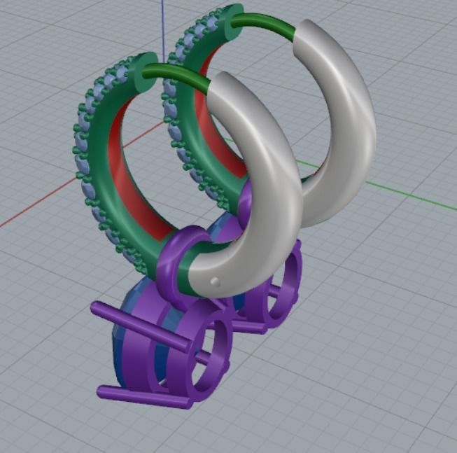 Earrings 3D print model_8