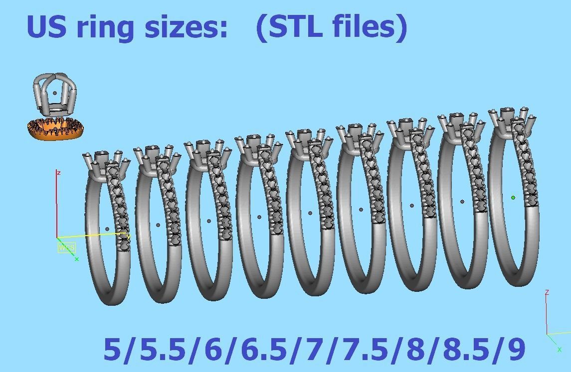 Cushion Halo Engagement Ring 40 pointer diamond 3D model  3D print model_9