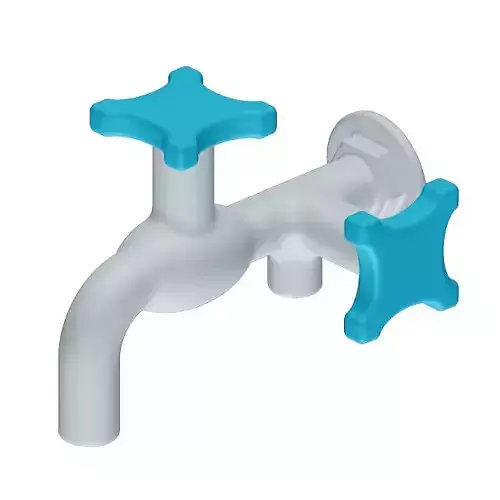Plastic Two Way Faucet 3D model