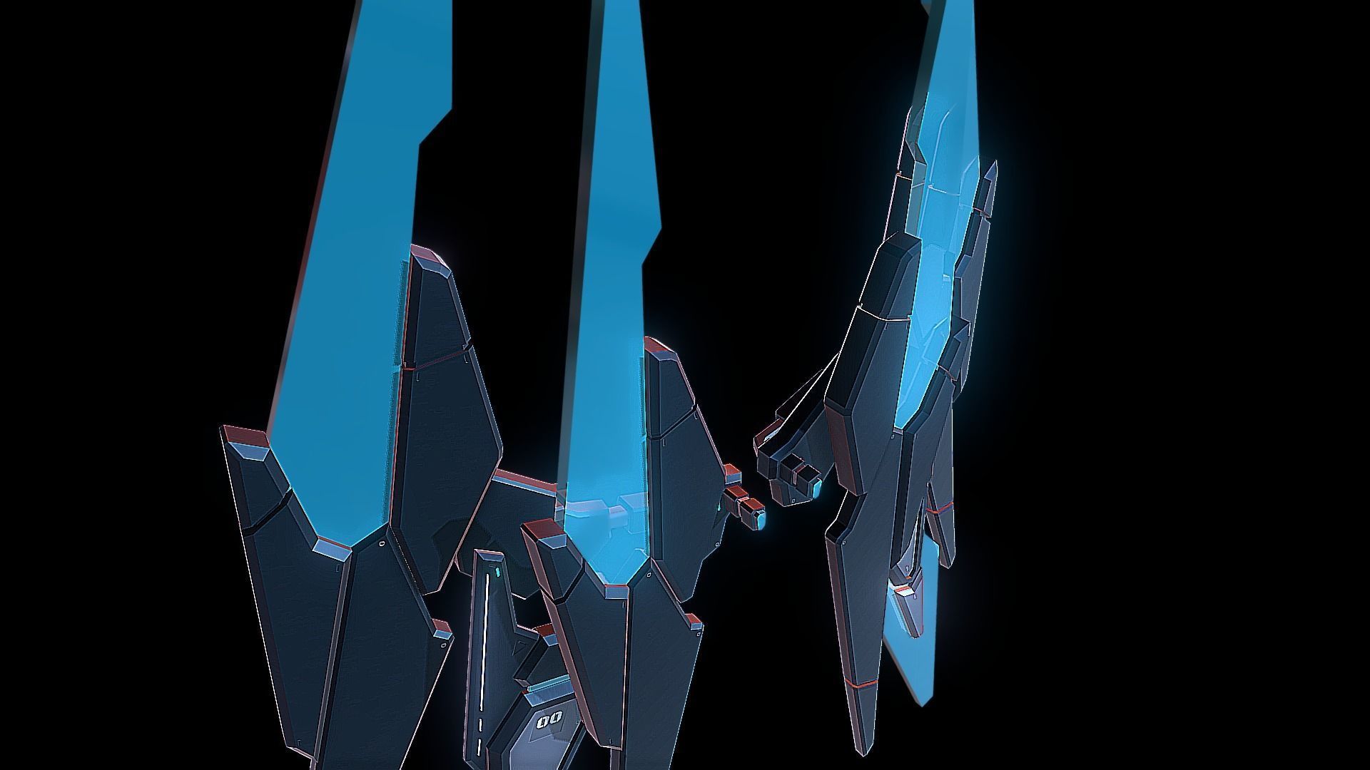 Robot Wings Low-poly 3D model_7