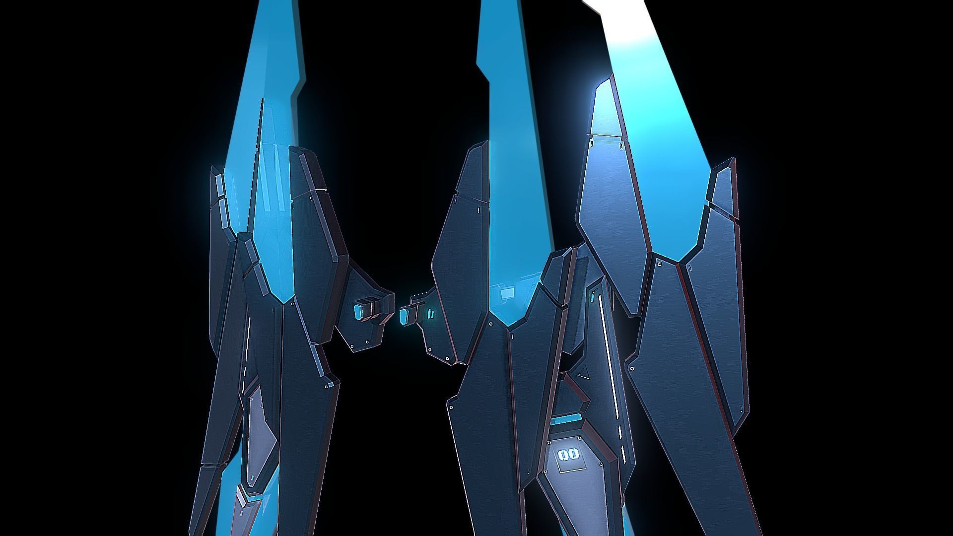 Robot Wings Low-poly 3D model_2