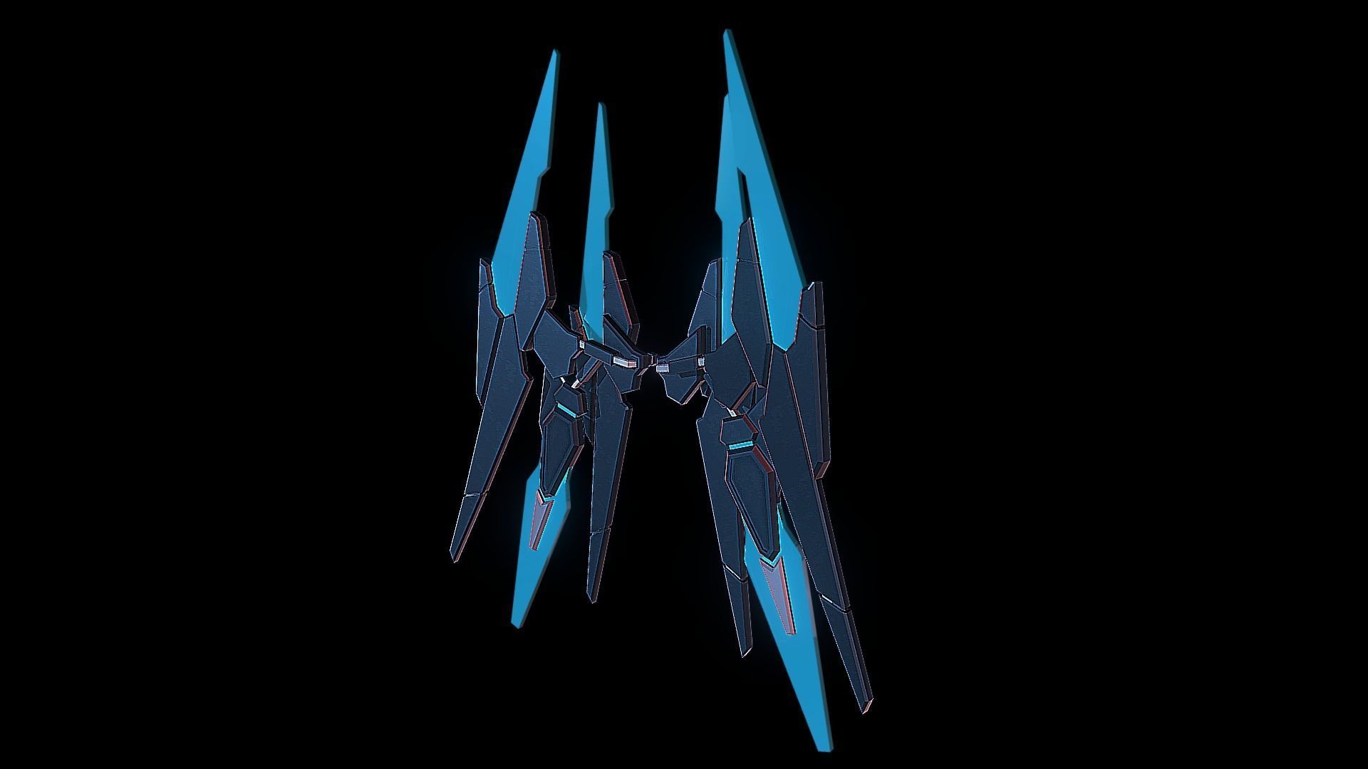 Robot Wings Low-poly 3D model_5