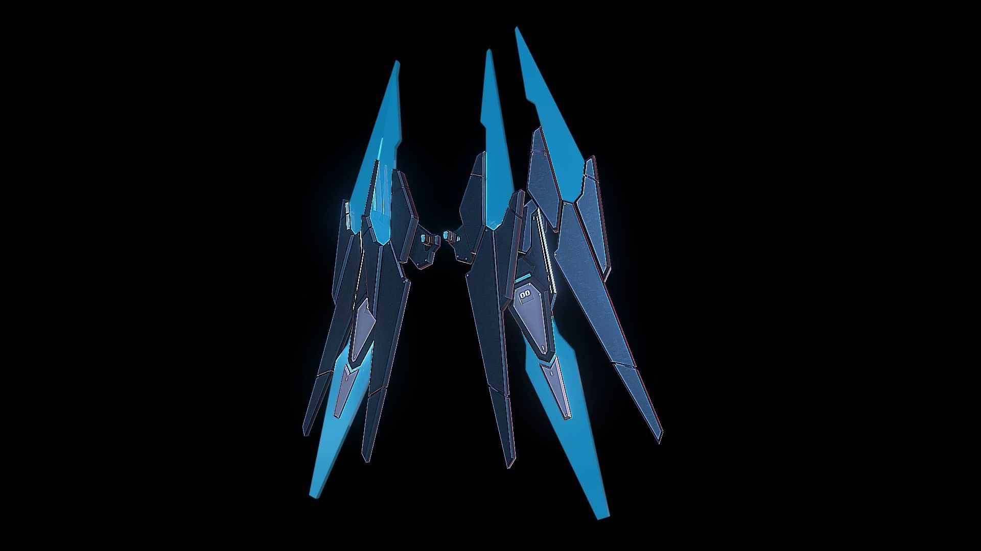 Robot Wings Low-poly 3D model_4