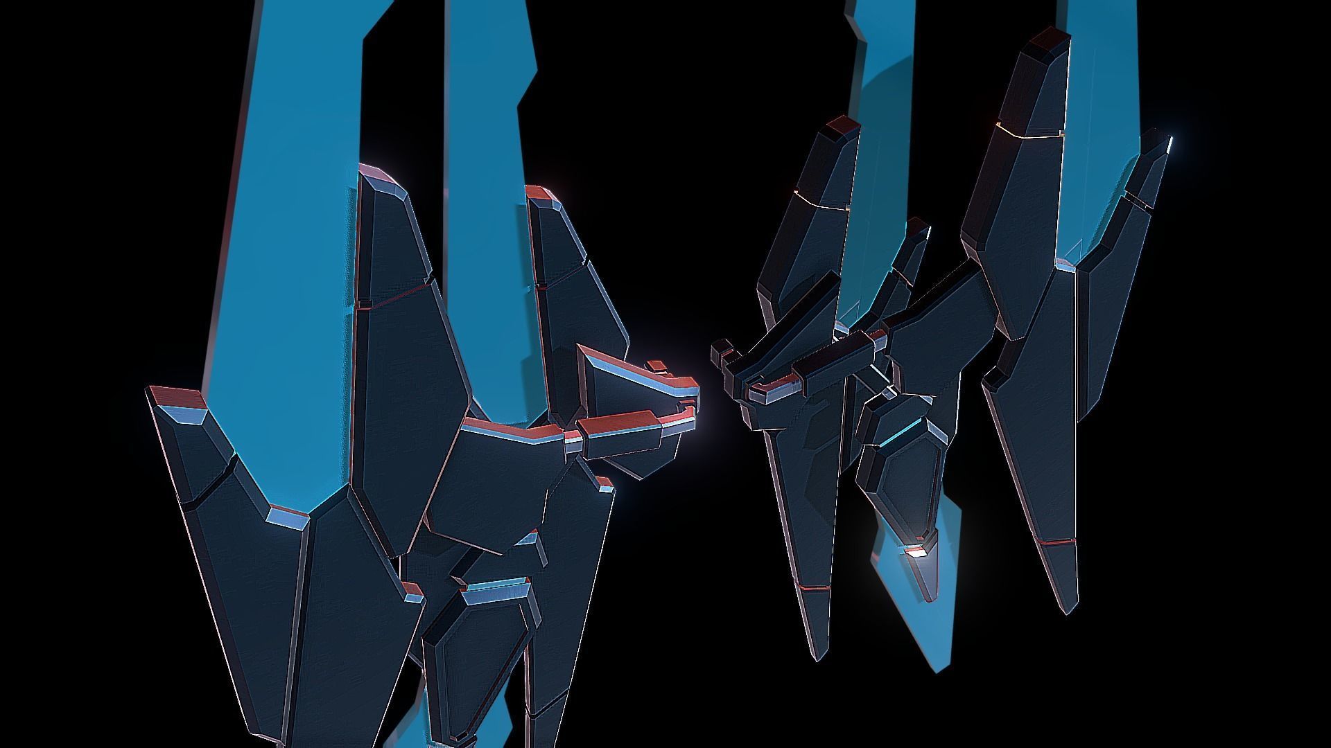 Robot Wings Low-poly 3D model_6