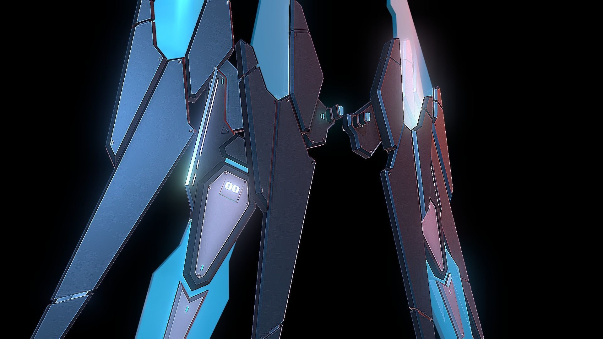 Robot Wings Low-poly 3D model_3