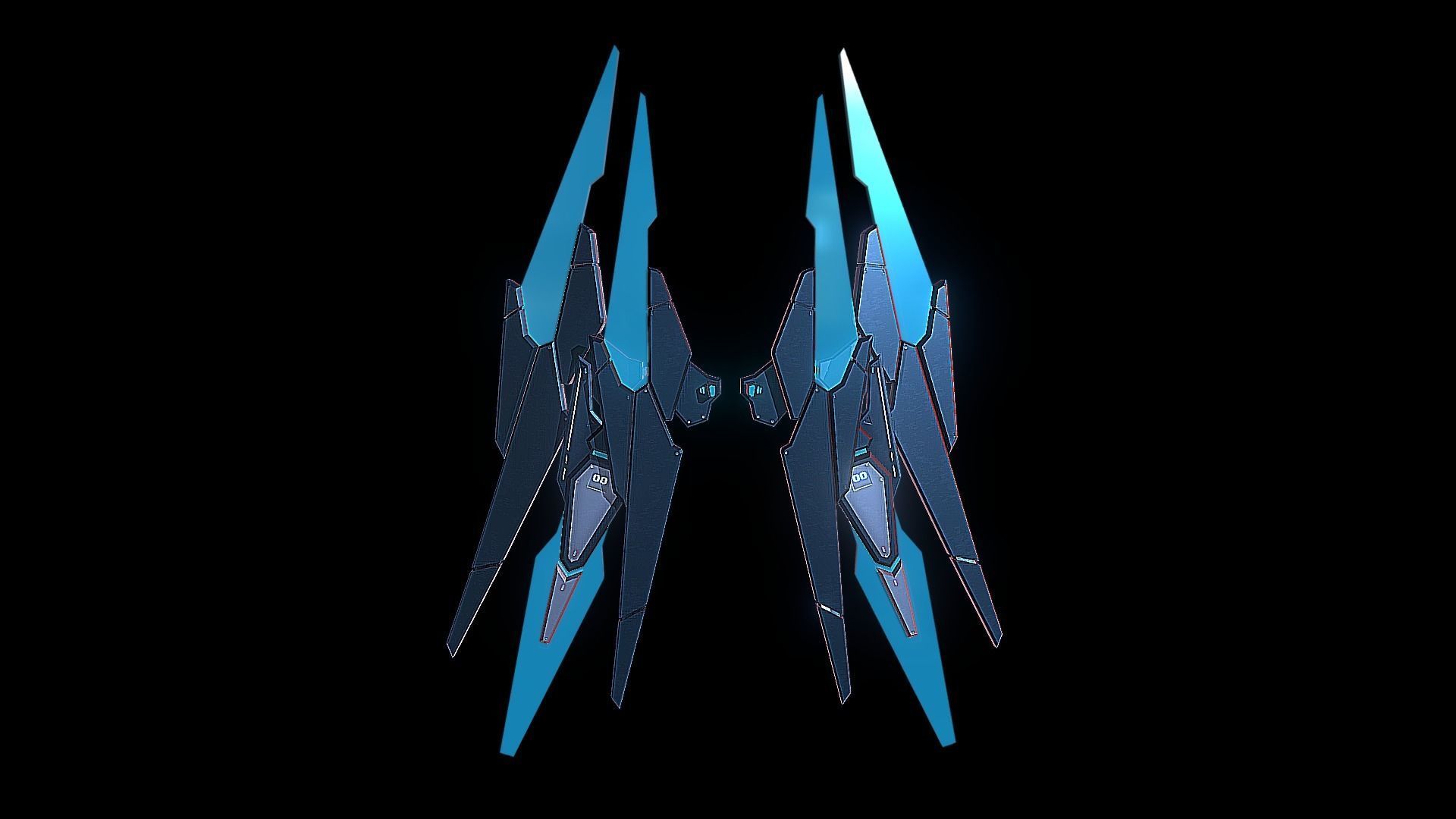 Robot Wings Low-poly 3D model_9