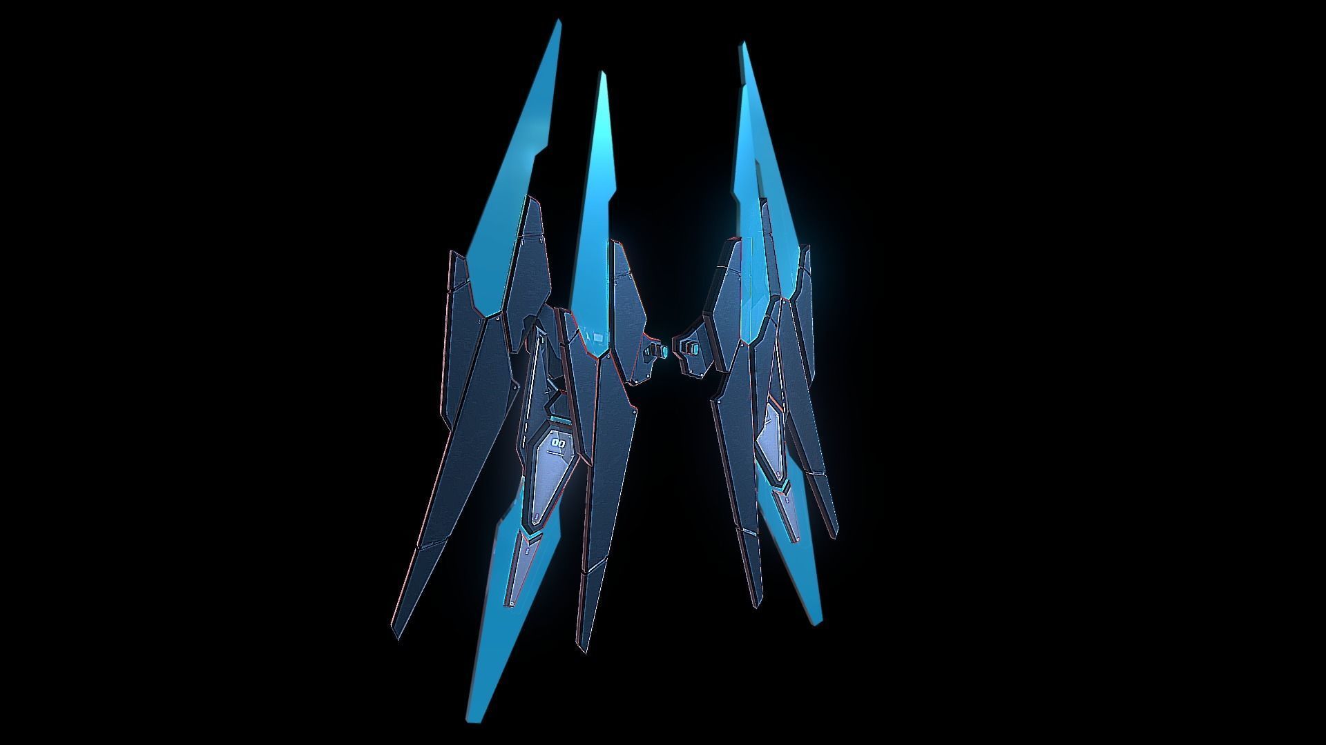 Robot Wings Low-poly 3D model_1