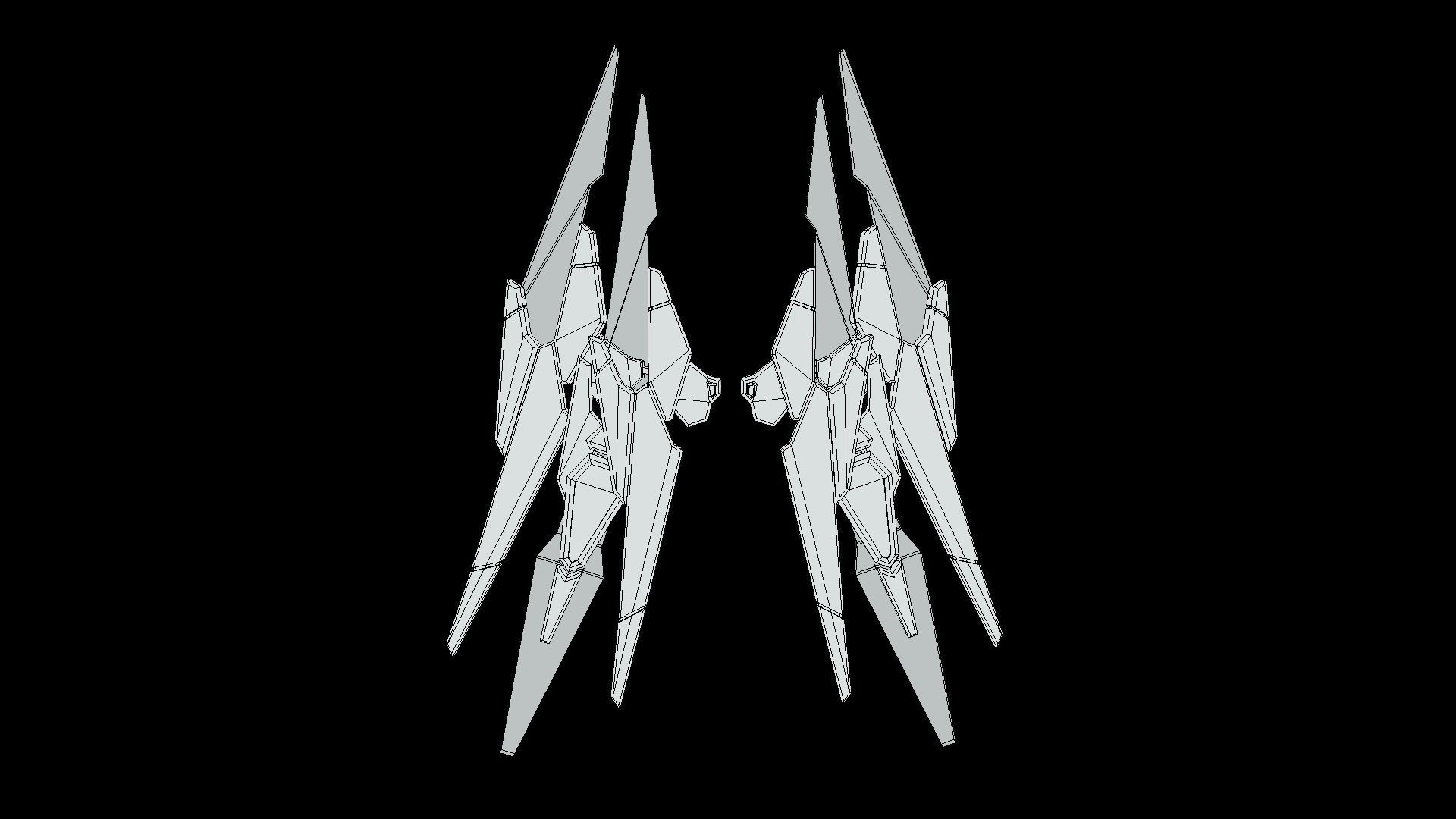 Robot Wings Low-poly 3D model_8