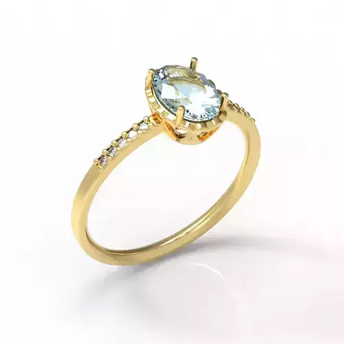Oval cut ring whit diamonds Anel com pedra oval e diamantes