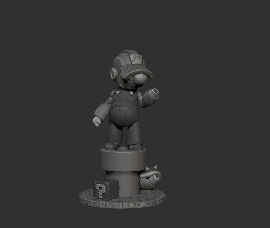 super mario bros megaman fan art 3D print model_8