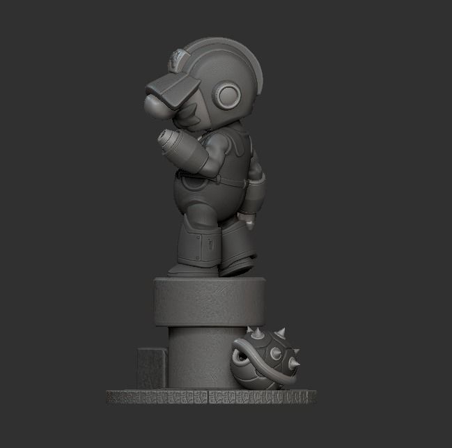 super mario bros megaman fan art 3D print model_6
