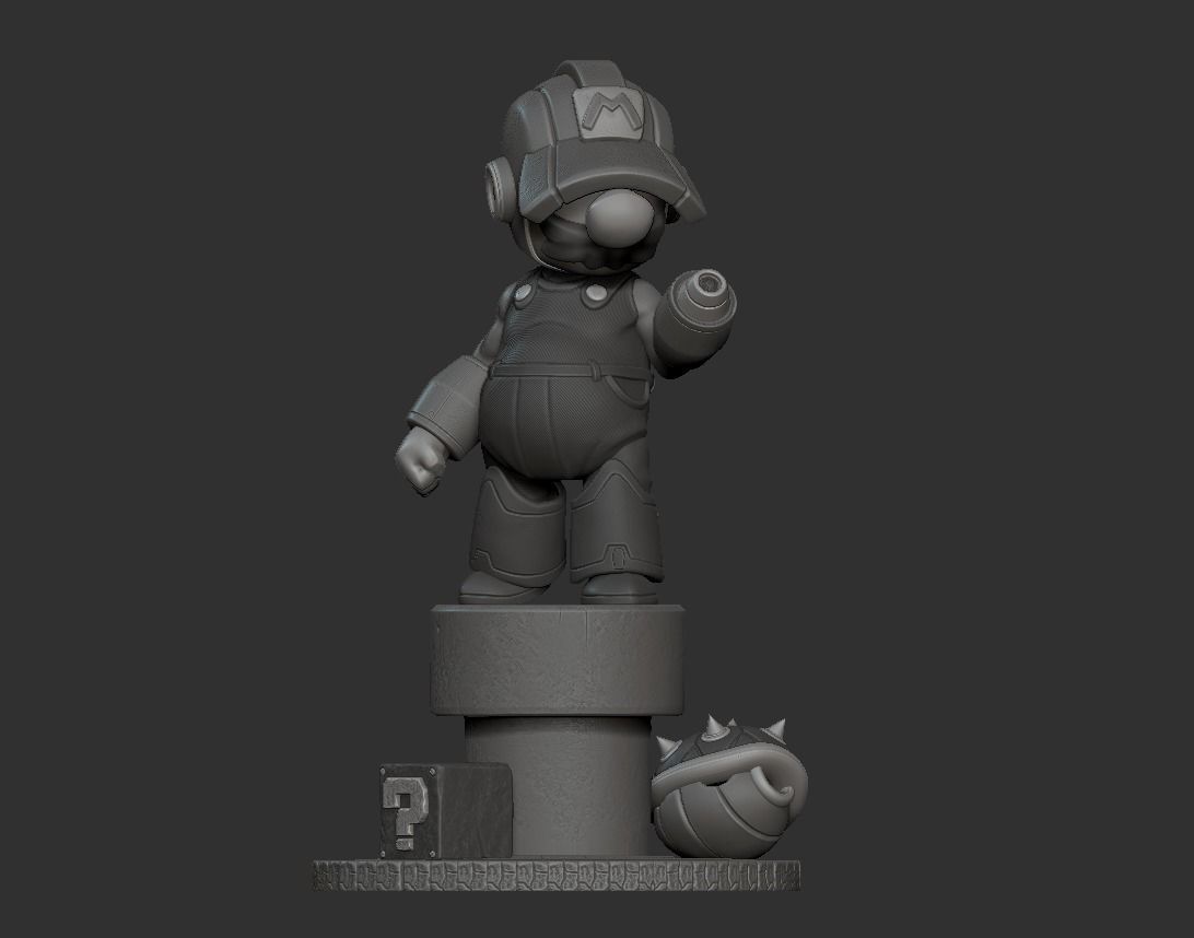 super mario bros megaman fan art 3D print model_5