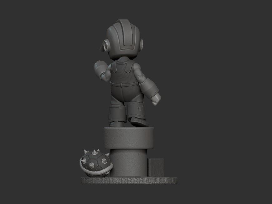 super mario bros megaman fan art 3D print model_7
